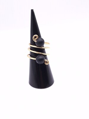 Double Onyx Statement Ring - image3